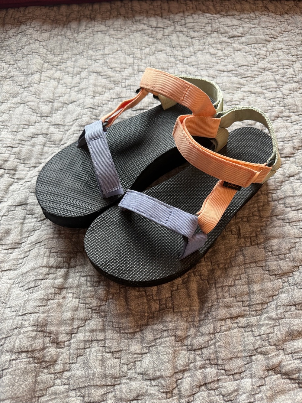 Teva Multicolor Strappy Sandals - Peach, Lavender, Olive